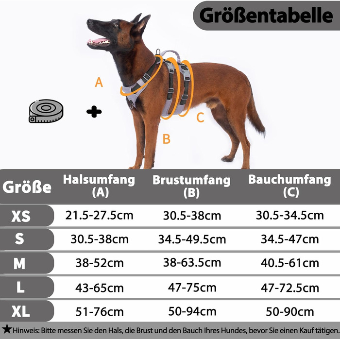 Шлейка для собак Huntboo безпечна від виривання, шлейка від паніки, світловідбиваюча шлейка з ручкою, регульована шлейка для собак маленьких, середніх та великих порід (M) Середня (1 шт.) (Extra груба (1 шт.), Чорна)