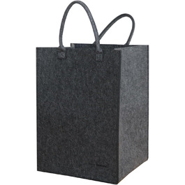 DuneDesign 100L Laundry Basket Felt Large - Felt Bag XXL Laundry Basket 60 cm tall - Felt Laundry Collector - Wooden Bag for Firewood Large Blanket Basket Living Room Bottle Collector Deposit Collection Storage Basket Felt