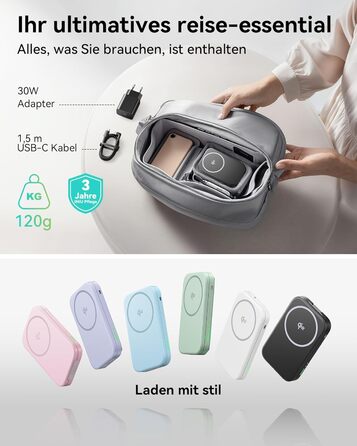 Станція зарядки INIU для iPhone 3 в 1, 15W, Qi2, магнітна, складна, MagSafe, для Apple Watch, iPhone 17/16/15/14/13/12, AirPods (з адаптером), чорна