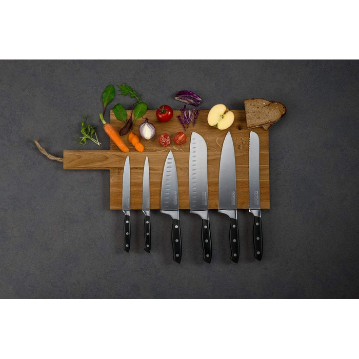 Набір ножів Nirosta Trinity (6 шт) з нержавіючої сталі, професійна якість, для овочів, фруктів та іншого, ручне заточування, важка ручка з захистом пальців