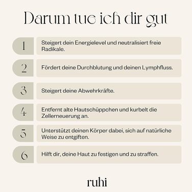 RUHI Body Brush/Dry Brush SOFT 100% Natural Bristles/Made in Germany, regional beechwood & plastic-free for dry brushing massage (dry brush), lymphatic drainage against cellulite (wood color, beige, black)