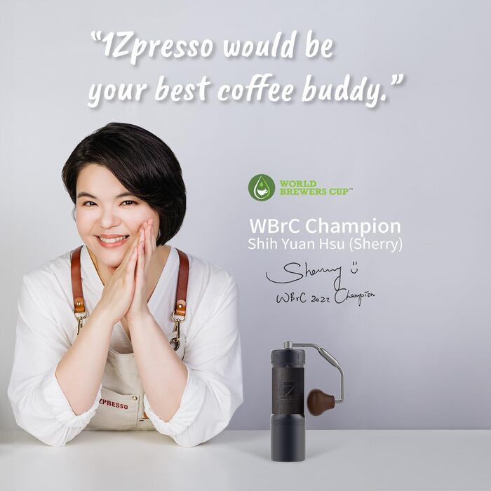 Кавомолка ручна 1Zpresso J-Ultra, сірий колір, конічні жорна, складна ручка, магнітний замок, ємність 40 г, цифрове регулювання, точне налаштування, швидка помел, для приготування кави