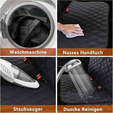 Alfheim Car Seat Cover for Dogs - Waterproof & Scratch-Resistant Back Seat Protector, Non-Slip, Durable, Washable, Universal Fit for Most Cars - Black