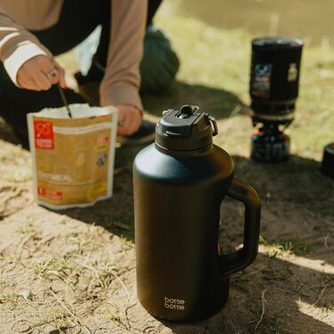 BOTTLE BOTTLE Insulated Water Bottle with Straw and Double Lid, Stainless Steel Sports Water Bottle for Men, with Handle, Vacuum Stainless Steel, for Workout and Sports, 1.8L, (Gradient Color)