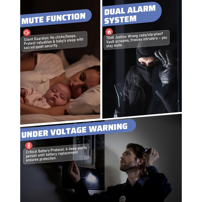 Кейві 2.0 Kub Safe Box: сейф з LCD-сенсорним екраном, двома тривогами, LED-підсвіткою, знімною полицею, для грошей, документів та цінностей (2,0 м³)