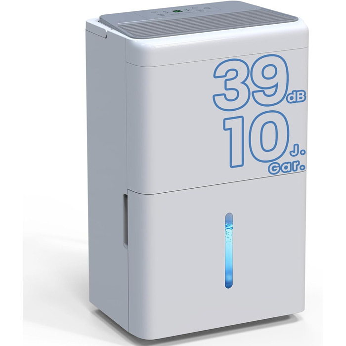 Newentor Зволожувач повітря 25л/день - 270W, Економний - Для приміщень до 80м² - 10 років гарантії - Зволожувач для підвалу - З 2м шлангом, знімним фільтром, таймером (20л/24г)