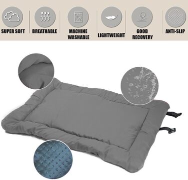 Килимок для собак Norhogo: портативна вологостійка лежанка для подорожей, 90x60 см, сірий