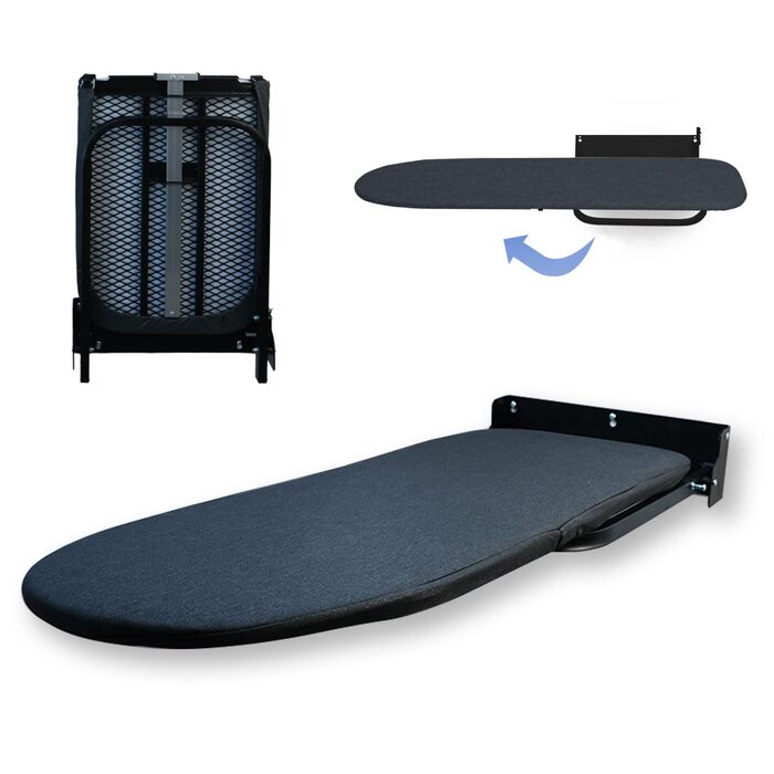 Настінна розкладна дошка для прасування Wandmontierbares Faltbügelbrett, 92 x 31 см, чорна