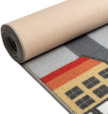 Дитячий килим Teppich-Traum з міською картою, сірий, 80x150 см, прямокутний