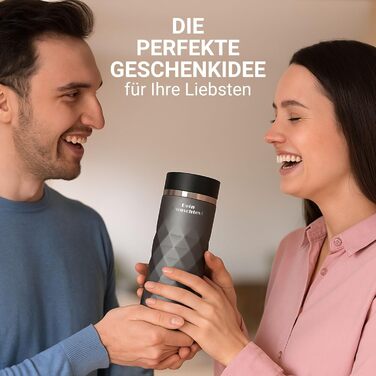 Термокружка Elasto з нержавіючої сталі, 450 мл, з індивідуальною гравіюванням, витримує витоки, термоізольована, сірий колір