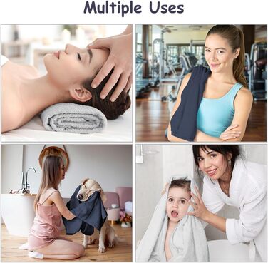 Набір рушників з мікрофібри URAQT, 12 шт. Швидковисихаючі рушники з мікрофібри для сауни, фітнесу, спорту, подорожей, пляжу - фітнес, спорт, плавання, 30 x 30 см (2 рушники з мікрофібри)