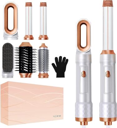 Airstyler 5 в 1: Фен-щітка з іонізацією, 20 м/с, 110 000 об/хв, для створення локонів та випрямлення волосся (фіолетовий)