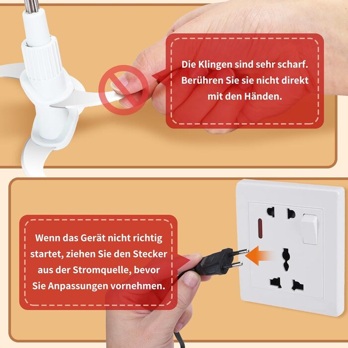 Електричний подрібнювач Aigostar Flor 500W з нержавіючою чашею 1.8L та 4-ма лезами, 2 швидкості для м'яса, овочів та горіхів