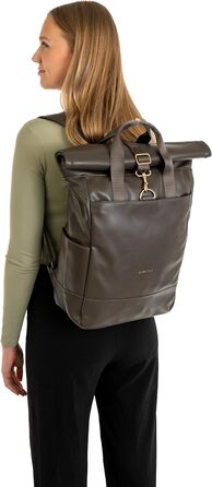 Жіночий рюкзак Expatrié Adele Rolltop: елегантний рюкзак для міста, університету, роботи (сірий, коричневий)