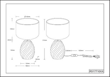 Торшер Reality Leuchten Melva R51771031 з керамічним цоколем та абажуром з тканини - білий матовий, патрон E14