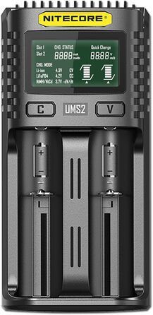 Зарядний пристрій Nitecore UMS2 для акумуляторів AA/AAA з індикатором