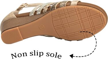 Босоніжки жіночі STMAHER Gladiator-Sandalen сріблясті на танкетці, літні, пляжні, розмір 42 EU