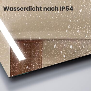 Дзеркало для ванної кімнати з підсвічуванням 70x50 см | LED дзеркало | IP54 вологостійке | Сенсорне керування | Настінне дзеркало | Горизонтальна/Вертикальна установка 6500K холодне біле світло (70x50cm-stil 2)