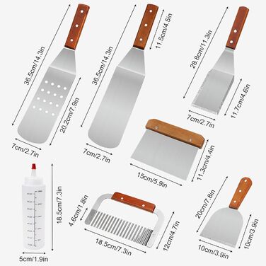 Набір лопаток для гриля MAIKEHIGH: професійний інструмент для BBQ, тепаньякі та кемпінгу (9 шт.)