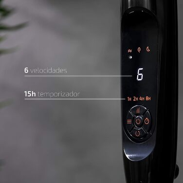 Вентилятор Cecotec EnergySilence 1030: 28W, DC-двигун, 24 швидкості, 3 режими, осциляція, тихий, регульована висота, 10 лопатей, білий/чорний