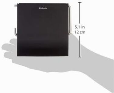Тримач для туалетного паперу Brabantia Matt Black, настінний, матовий чорний, 30 x 20 x 10 см