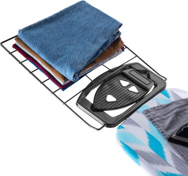 Прасувальна дошка KADAX з висувною полицею, 120x42 см, регульована висота, антиковзні ніжки (Зелений/Блакитний)