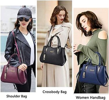 Жіноча шкіряна сумка BestoU велика, червона крос-боді та сумка на плече