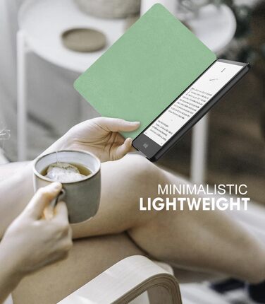 Чохол MoKo для Kindle Paperwhite 12th Gen (2024) та Kindle Colorsoft Signature Edition (2024), PU шкіра, авто-сон/пробудження, сірий ліс (зелена трава та птах)