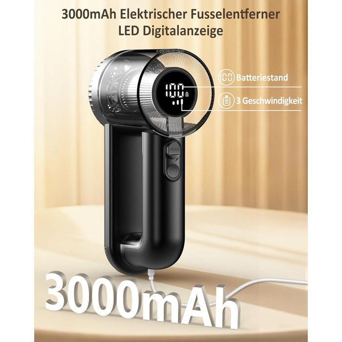 Машинка для видалення катишків 3000mAh: для одягу, меблів, диванів. 6 лез, USB-зарядка, LED-дисплей