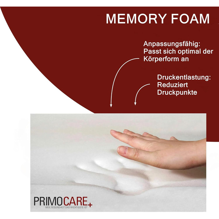 Ортопедична подушка-сідло PrimoLiving PRIMOCARE з пам'яттю форми для полегшення болю в стегнах, спині та суглобах, нековзка основа