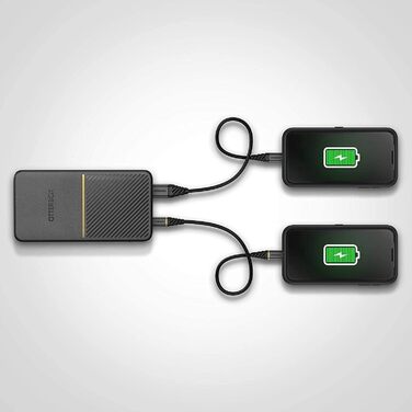 Power Bank OtterBox Robustes 15000 mAh з USB-A та USB-C, 18W, Швидка зарядка, Чорний