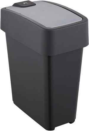 Преміум відро для сміття Keeeper з кришкою-відкидним механізмом, Soft Touch, Magne, графіт-сірий (10 л, Graphit 2)