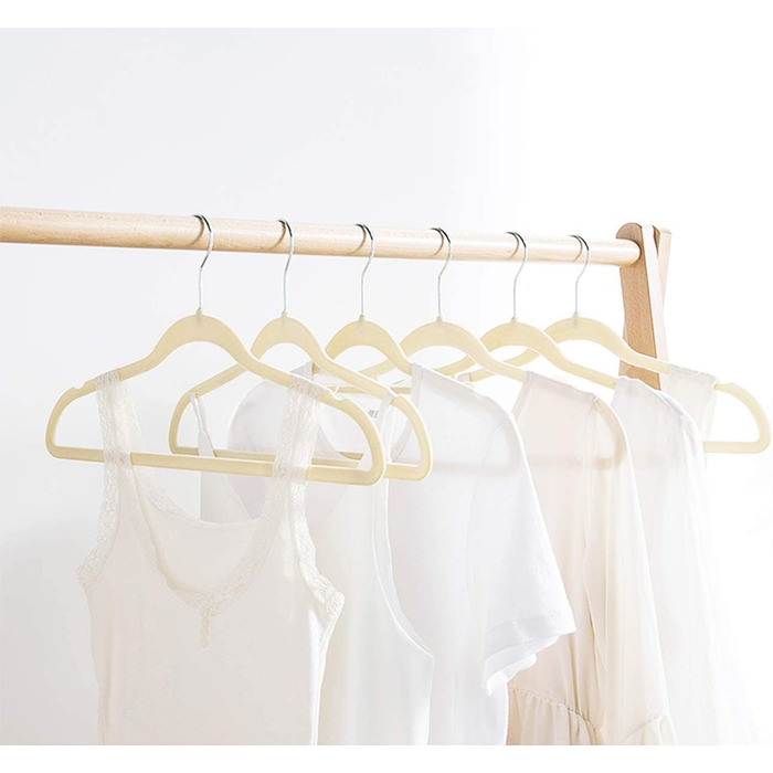 Набір велюрових вішалок для дитячого одягу ilauke (20 шт.), бежевий колір, з антиковзким покриттям