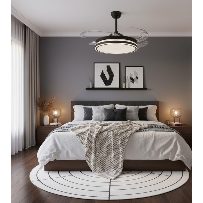 Вентилятор стельовий BEL AIR HOME Asgard 108 см з LED підсвіткою, пультом, DC-мотор, білий