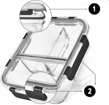 Скляний контейнер для їжі TODOMI з герметичною кришкою для заморожування, 1,02 л