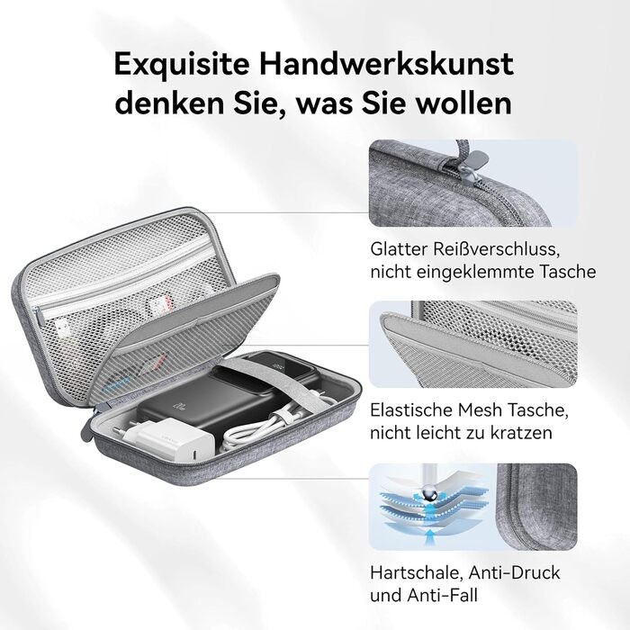 Водонепроникна електронна органайзер для кабелів, портативна двошарова кабельна сумка