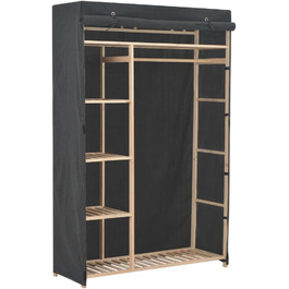 Тканинна шафа для одягу vidaXL, сіра, 110x40x170 см, для спальні та вітальні