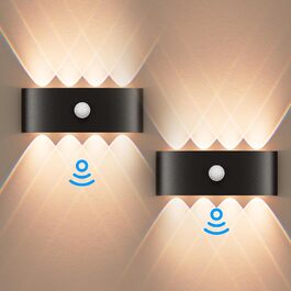 Світлодіодна бра з датчиком руху Kinamy, 8W, IP65, для дому та саду (2 шт.)