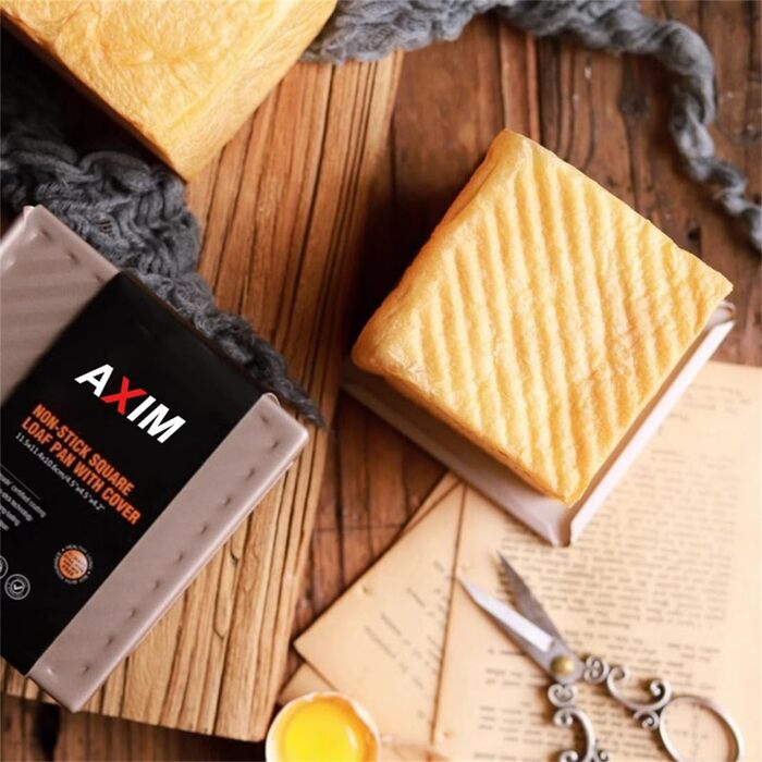 Форма для випікання хліба AXIM з кришкою, 250 г, антипригарна, квадратна, вуглецева сталь, тостерна форма з розсувною кришкою, міні-форма для хліба, 2 шт.