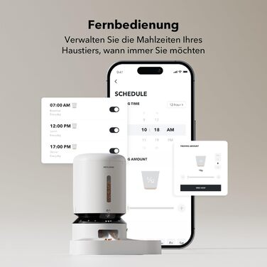 Автомат годування котів PETLIBRO 5л з 2 мисками та камерою 1080P, WiFi, нічне бачення, сповіщення та тримач для сухого корму для кількох котів (білий)