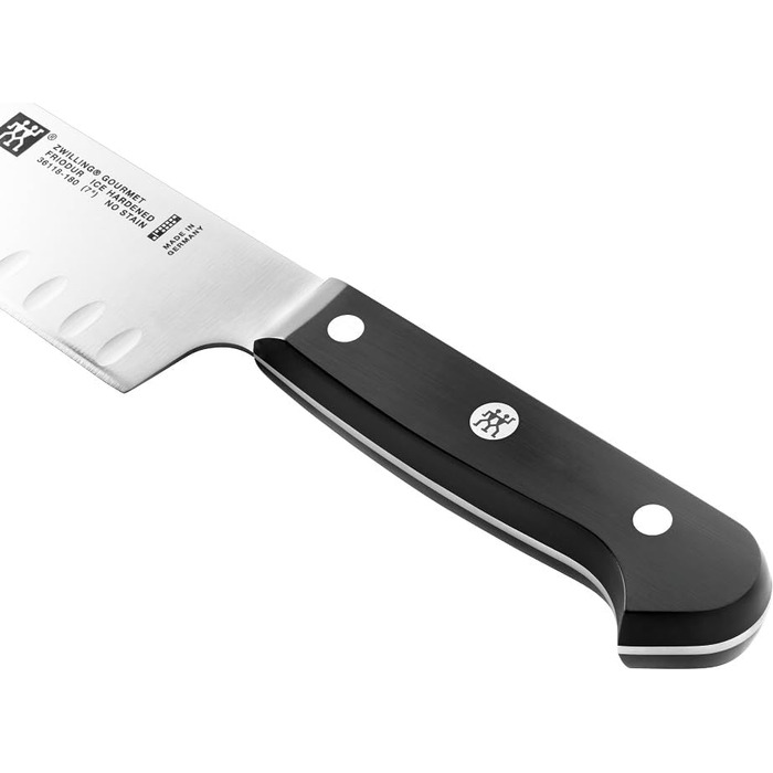 Ніж сантоку ZWILLING Gourmet 18 см, нержавіюча сталь, ергономічна пластикова ручка, чорний, зроблено в Німеччині