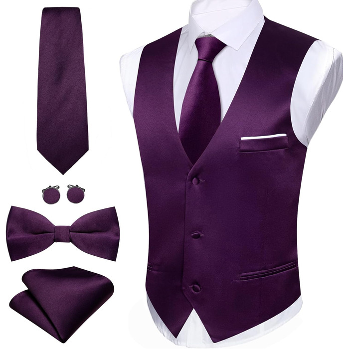 Чоловічий жилет Barry.Wang з паєтками, жаккард, 5 шт. фіолетовий XL