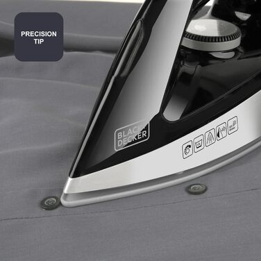 Праска Black+Decker BXSS2401E, 2400 Вт, відпарювач, 1,5 л, регулювання температури, ECO-режим, готова за 1 хв