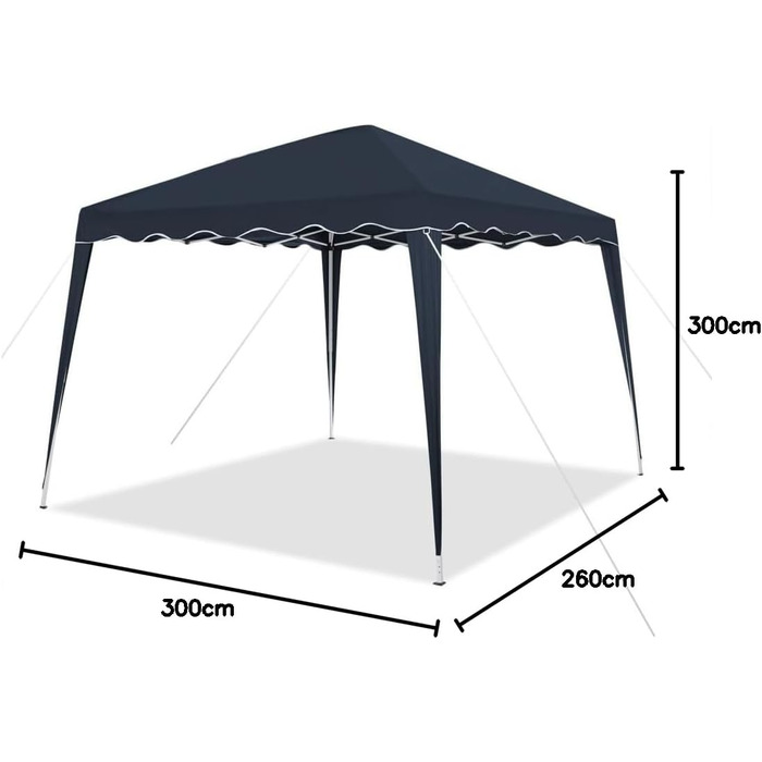 Foldable Gazebo 3x3m including bag | water-resistant, UV 50+ protection | Pop-up tent, foldable gazebo, garden tent, party tent, Capri | Click system metal frame (Blue)