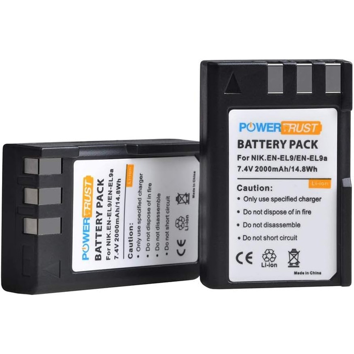 Акумулятор Nikon EN-EL9/EN-EL9a 2000mAh + зарядний пристрій Type-C для D3000, D5000, D40, D40x, D60