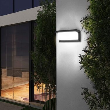 LED вуличне освітлення Lightsjoy - вулична лампа настінна 18W, IP66, алюміній, нейтрально-білий світ (2 шт)