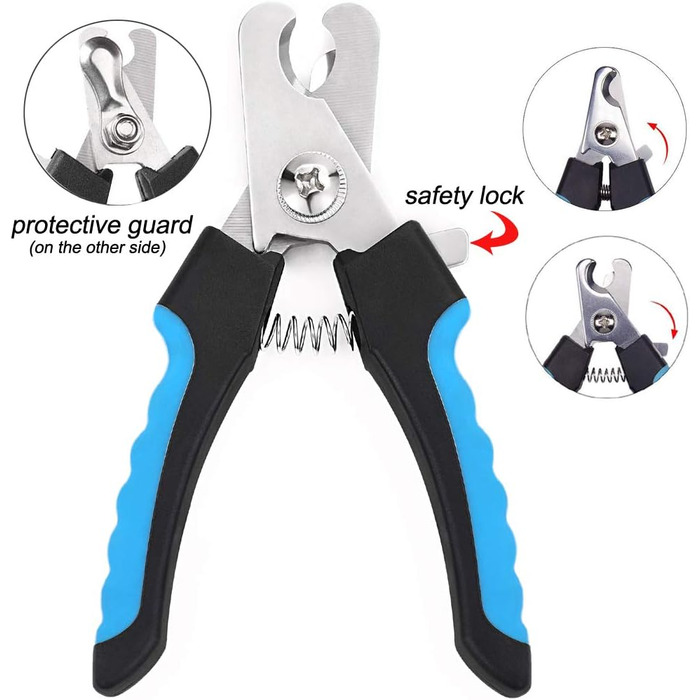 Freewindo Dog Grooming Shears - Rounded Tip Stainless Steel - Dog Trimming Scissors & Nail Clippers for Full Body Care