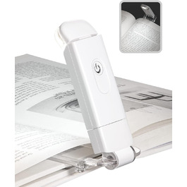 LED лампа для читання DEWENWILS на прищіпці, USB перезарядна, 2 рівні яскравості, біле світло, для дітей та книголюбів