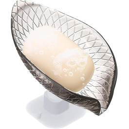 Чорна мильниця з присоском | Прозора мильниця для душу та ванни | Підставка для мила, щіток та аксесуарів