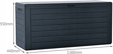 Садова скриня WOODEBOX 280л, антрацит - Prosperplast MBWL280-S433